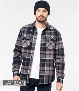 Kariban Sherpa Lined Checked Shirt Jacket